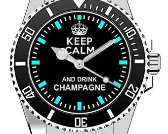 Keep calm and drink champagne-wristwatch-watch 1355
