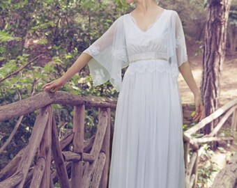White Wedding Dress Grecian Gown Wedding Dress Greek Long