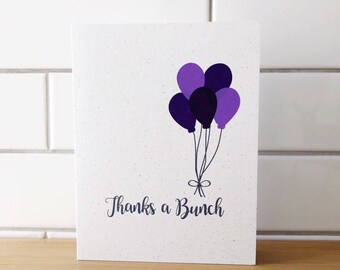 Thanks a Bunch Balloon Card (Gocco printed)