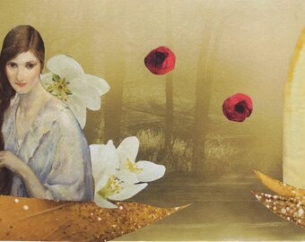 Handmade Art | "Liberation" | Surreal Art Paper Collage One of a Kind 5" x 8"