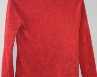 Sale! Turtleneck Sweater fitted red/orange 90's / M