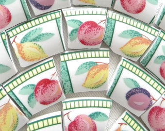 SALE - Fruit MOSAIC China Tiles - Broken China - Recycled Plates