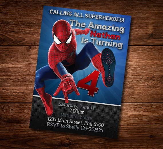 Tarjeta de cumpleaños de Spiderman cumpleaños tema