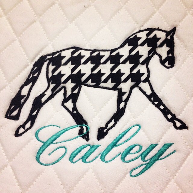 Applique Embroidered Dressage Saddle Pad monogram personalized