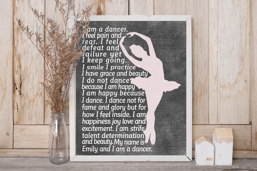 DANCER Gifts Personalized Dance Artwork Printed or
