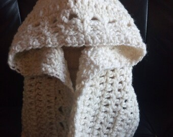 Hand spun merino baby hood/scarf 0-3 month