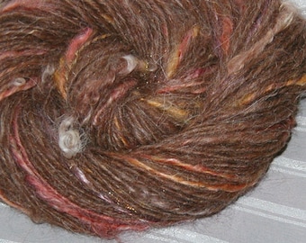 Drama Llama handspun llama yarn with wensleydale locks