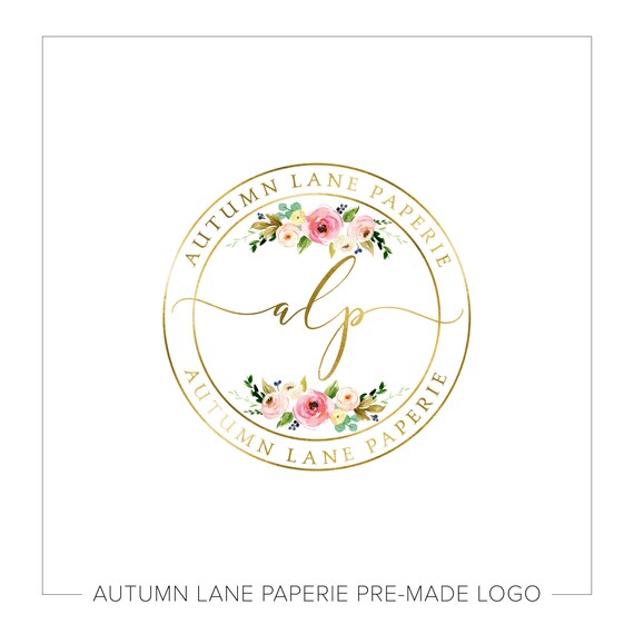 Logo Design Circle Logo Watercolor Flower Logo