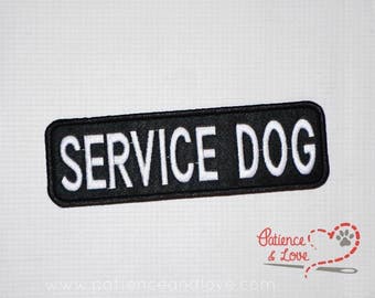 1 Patch, Sew-on, 6 inch by 2 inch, SERVICE DOG Patch, customizeabke, embroidered