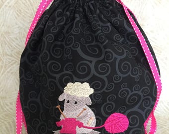 Knitting Project Bag - Large - Knitting Sheep
