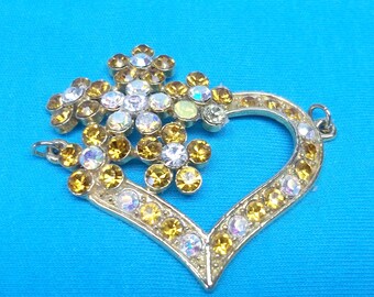 Vintage orange swaroskies heart,orange swaroskies,heart,orange heat,orange swaroskies,swaroskies,swaroskie heart,heart pendant,
