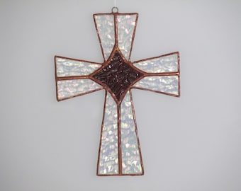 Stained Glass Cross Suncatcher