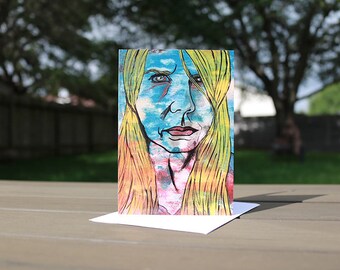 Original Art Greeting Card - 'Sunny Disposition' - Blank Card - Card with Envelope – Note Card