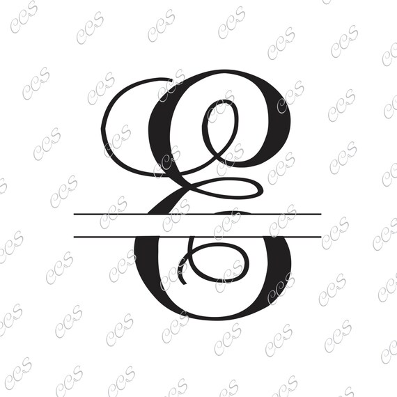 Download Digital Cut File Split Vine Letters Letter E E Split E