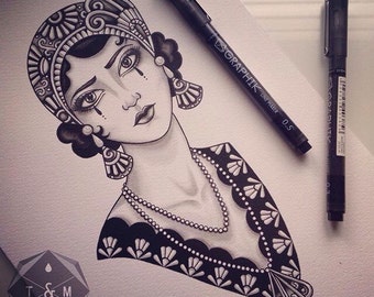 50% OFF! flapper girl print