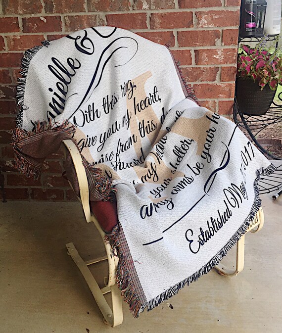 Personalized Blanket Wedding Gift Vows Blanket Anniversary