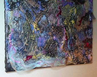 Mixed media, abstract, multi-dimentional wall art.
