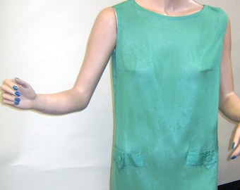 1960s Apple Green Chiffon Mini Dress