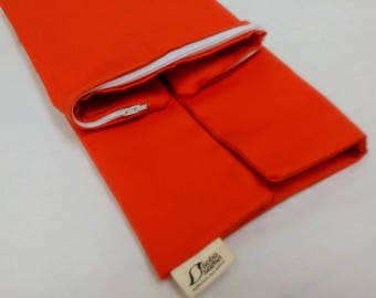 soba sama_hulls case ONLY_14x20_organic cotton_pumpkin orange