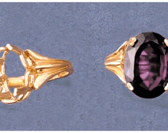 Solid Sterling Silver or 14kt White or Yellow Gold 10x8-20x15 Oval blank Regalle Ring setting Size 7, 163-537/143-537