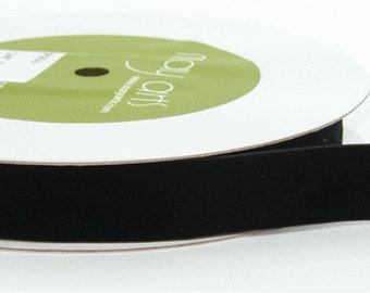Velvet Woven Ribbon - Black - 3/4 inch - You Choose Yards