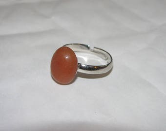 Sharp red-orange Aventurine ring