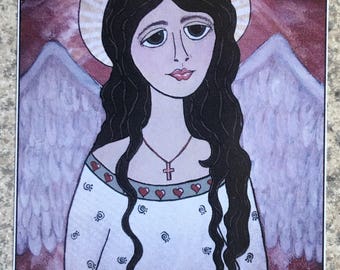 Hope Angel - ACEO Print Of OOAK Original Painting - Angels - ATC - Artist Trading Card