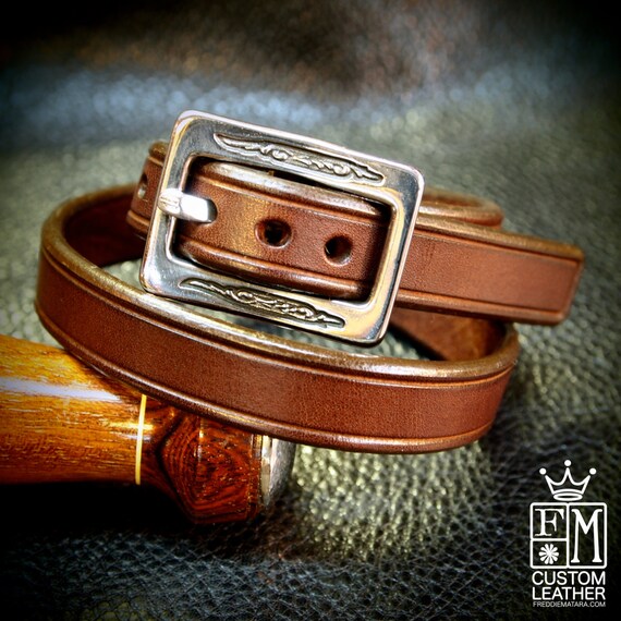 Leather Double wrap Brown bracelet cuff - Lean and Sexy made for YOU in Brooklyn USA by Freddie Matara!