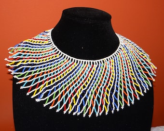 African beads statement necklace
