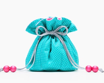 Essential Oil Case, Turquoise & Neon Hot Pink, Pink and Teal Jewelry Pouch, Bachelorette Party Gift, Wedding Hostess Gift, Gift for Roommate