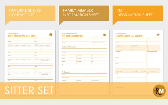house sitter information sheet