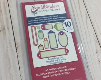 Spellbinders S4-367 Shapeabilities Back to Basics Tags Die Templates