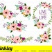 Pink Flower Clipart, Pink Flower Clip Art, Pink Flower Png, Pink Floral Clipart, Watercolor Floral Clipart, Watercolor Pink Flower Clipart