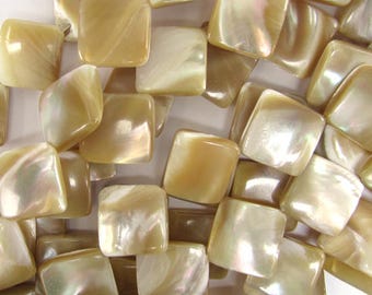 16mm natural mother of pearl mop diamond beads 15.5" strand 34616