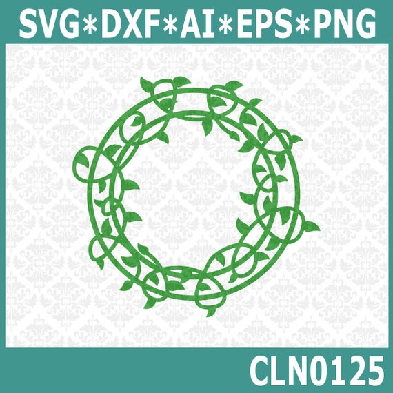CLN0125 Vine Vineyard Monogram Wrap Circle Leaves Plant SVG
