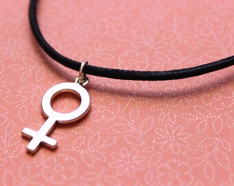 Feminist Venus Symbol Cord Choker Necklace