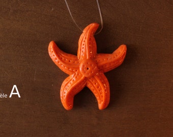 Orange Starfish pendant - Orange Starfish Pendant