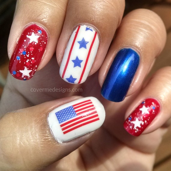 Made In America Water Slide Nail Decals