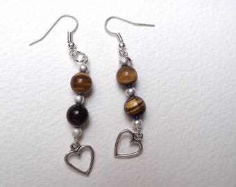 Dangle earrings Tiger eye.