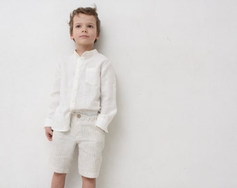 Boys shorts Toddler boy linen pants Natural linen shorts Boys