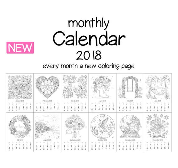 Calendar 2018 Printable Coloring