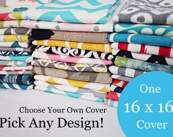 16 x 16 Pillow Cover - One Pillow Cover - Choose Your Own Design - Single Pillow Cover - Accent Pillow - Decorative Pillow - Throw Pillow
