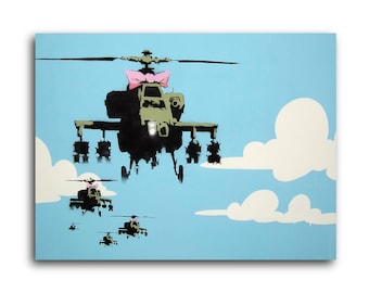 Banksy Happy Choppers Brushed Aluminum Metal Print