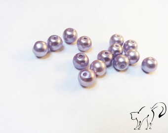 Purple set of 10 round pearls