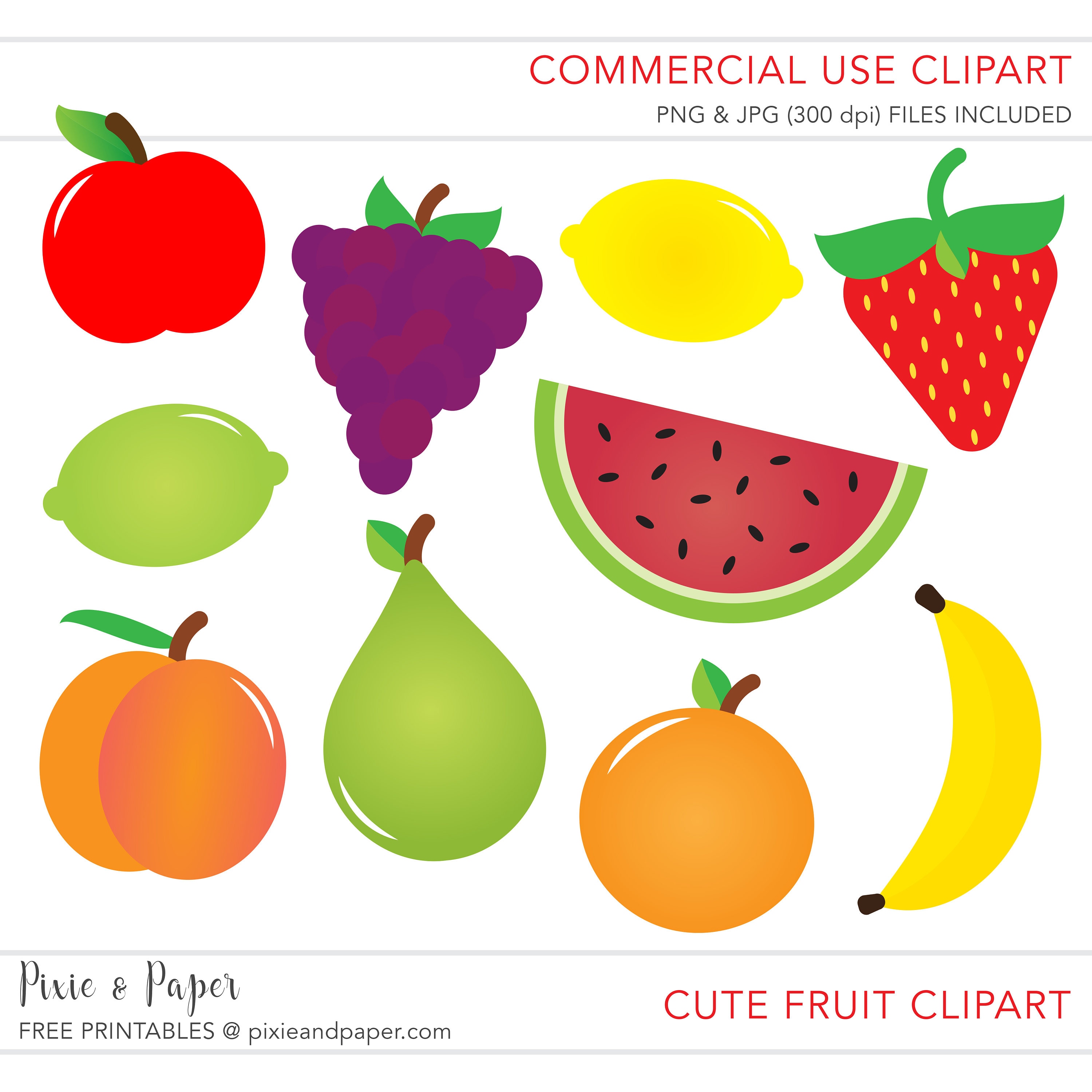 Commercial Use Clipart, Commercial Use Clip Art, Fruit Clipart, Fruit Clip Art, Food Clipart ...