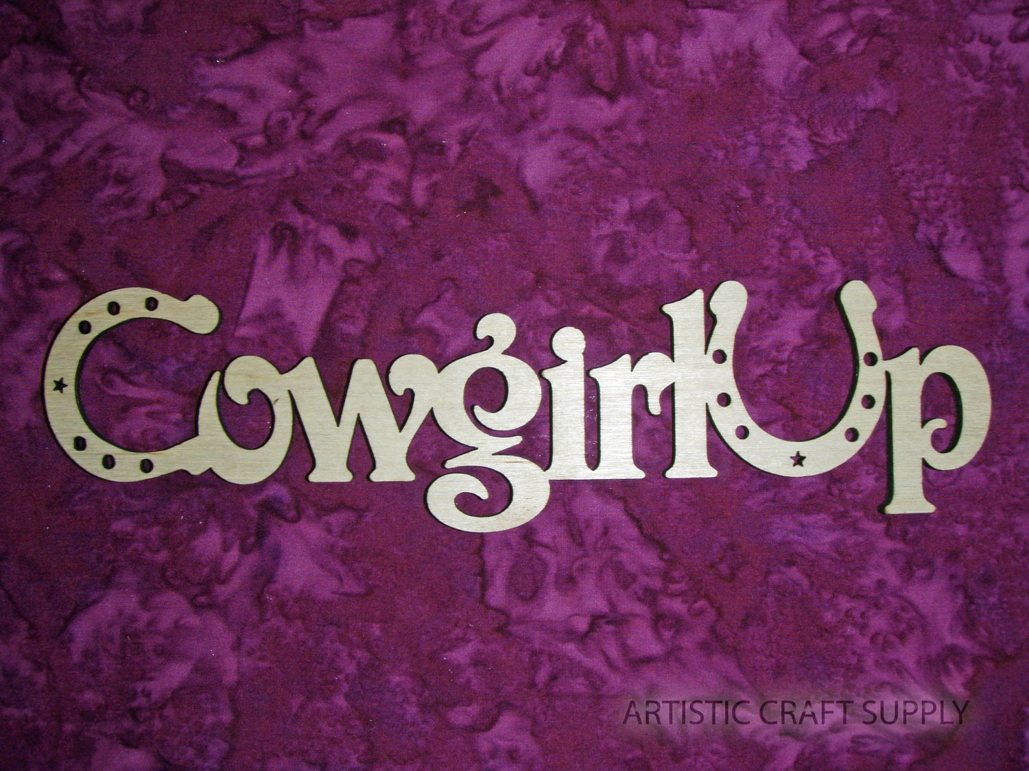 Cowgirl Up Unfinished Wood Cut Out Connected Wood Letters 8.75