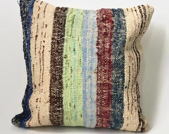 Striped Pillow, Beige Striped Pillow, Modern Striped Pillow, Turkish Pillow, Moroccan Pillow, Decorative Pillow