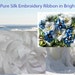 5 meters of 15 mm 100% pure silk taffeta WHITE ribbon.