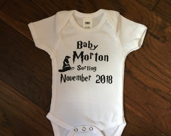 Harry Potter Sorting Hat Pregnancy Announcement Onesie Bodysuit