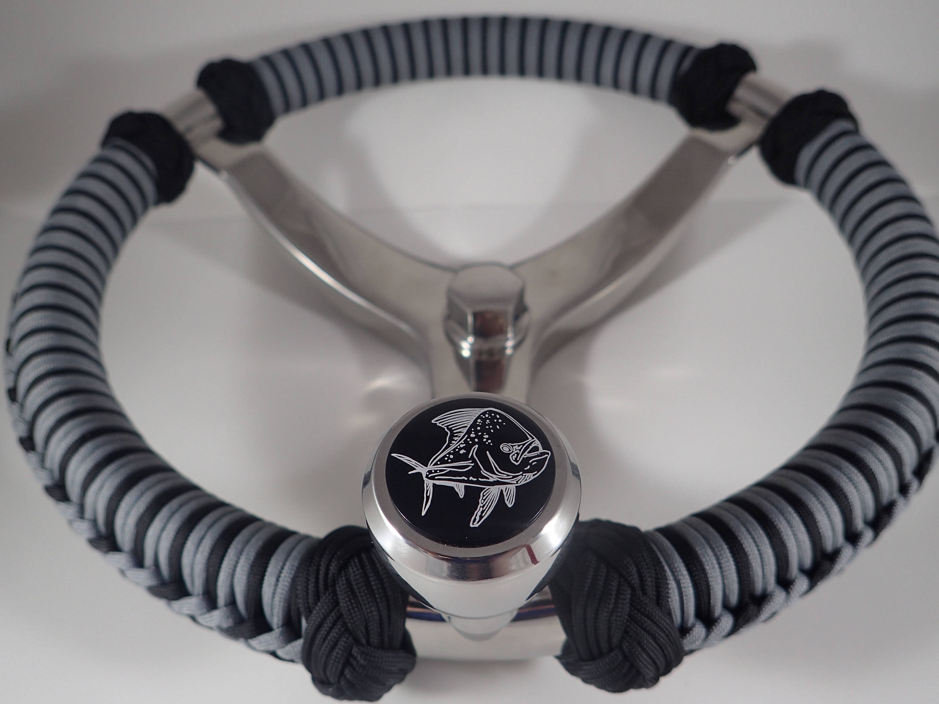 gemlux boat steering wheel stainless steel paracord